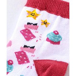 Cute Walk by Babyhug Anti Bacterial Ankle Length Non Terry Socks Unicorn Design Pack of 7 - Pink & White