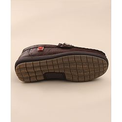 Cute Walk by Babyhug Slip On Formal & Party Shoes with Horse Applique - Dark Brown