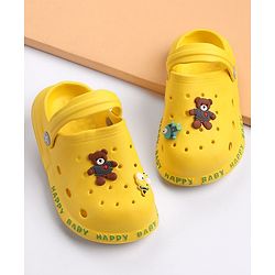 Cute Walk by Babyhug Slip On Clogs With Teddy Applique - Yellow