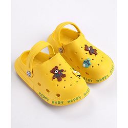 Cute Walk by Babyhug Slip On Clogs With Teddy Applique - Yellow