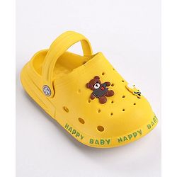 Cute Walk by Babyhug Slip On Clogs With Teddy Applique - Yellow