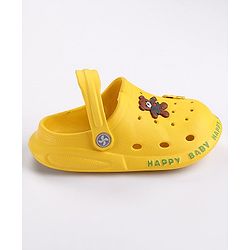 Cute Walk by Babyhug Slip On Clogs With Teddy Applique - Yellow