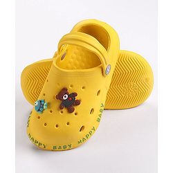 Cute Walk by Babyhug Slip On Clogs With Teddy Applique - Yellow