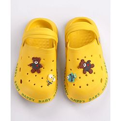 Cute Walk by Babyhug Slip On Clogs With Teddy Applique - Yellow