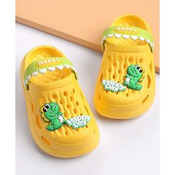 Cute Walk by Babyhug Slip on Clogs with Back Strap Croc Appplique - Yellow