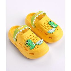 Cute Walk by Babyhug Slip on Clogs with Back Strap Croc Appplique - Yellow