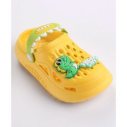 Cute Walk by Babyhug Slip on Clogs with Back Strap Croc Appplique - Yellow