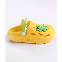 Cute Walk by Babyhug Slip on Clogs with Back Strap Croc Appplique - Yellow