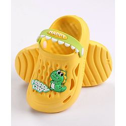 Cute Walk by Babyhug Slip on Clogs with Back Strap Croc Appplique - Yellow
