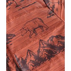 Babyhug Full Sleeves Hoodie Mountain Print - Orange