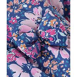 Babyhug Woven Full Sleeves Hooded Jacket Floral Print - Purple