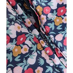Babyhug Woven Full Sleeves Jacket With Hood & Floral Print - Purple