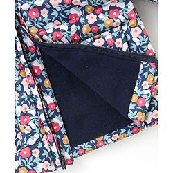 Babyhug Woven Full Sleeves Jacket With Hood & Floral Print - Purple