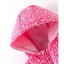 Babyhug Sleeveless Hooded & Padded Jacket Floral Print- Pink