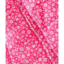 Babyhug Sleeveless Hooded & Padded Jacket Floral Print- Pink