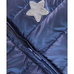 Babyhug Full Sleeves Star Patch Padded Hooded Jacket - Blue