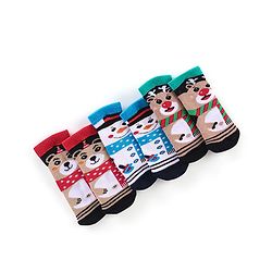 Cutewalk By Babyhug Anti Bacterial Ankle Length Socks Teddy Design Pack Of 3 - Multicolour
