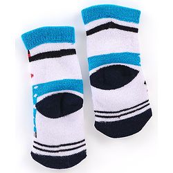Cutewalk By Babyhug Anti Bacterial Ankle Length Socks Teddy Design Pack Of 3 - Multicolour