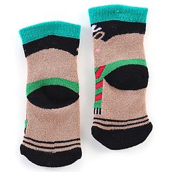 Cutewalk By Babyhug Anti Bacterial Ankle Length Socks Teddy Design Pack Of 3 - Multicolour