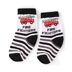 Cute Walk by Babyhug Anti Bacterial Ankle Length Non Terry Socks Car Design Pack of 3  - Black Blue & White