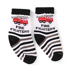 Cute Walk by Babyhug Anti Bacterial Ankle Length Non Terry Socks Car Design Pack of 3  - Black Blue & White