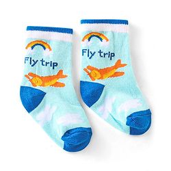 Cute Walk by Babyhug Anti Bacterial Ankle Length Non Terry Socks Stripes Pack of 3  - Blue & White