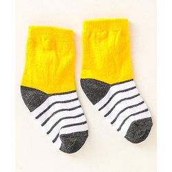 Cute Walk by Babyhug Anti Bacterial Ankle Length Non Terry Socks Strips Pack of 7  - Red Blue & White