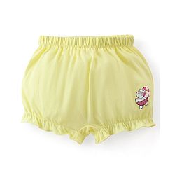 Babyhug 100% Cotton Bloomer Hippo Print Pack of 3 - Pink Blue & Yellow
