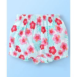 Babyhug Single Jersey Striped & Floral Printed Bloomer Pack of 3 - Blue & Pink