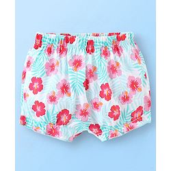 Babyhug Single Jersey Striped & Floral Printed Bloomer Pack of 3 - Blue & Pink