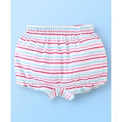 Babyhug Single Jersey Striped & Floral Printed Bloomer Pack of 3 - Blue & Pink