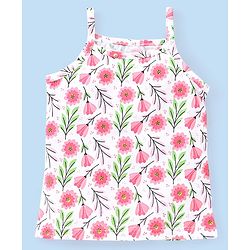 Babyhug 100% Cotton Sleeveless Slips Pack Of 3 - Pink White & Blue