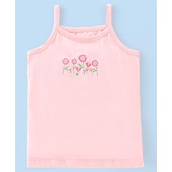 Babyhug 100% Cotton Sleeveless Slips Pack Of 3 - Pink White & Blue