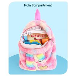 Babyhug Unicorn Soft Fur Bag Height 12.9 Inch (Colour May Vary)