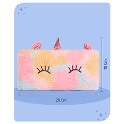 Babyhug Unicorn Applique Fur Pencil Pouch  (Colour & Print May Vary)