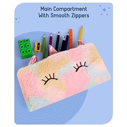 Babyhug Unicorn Applique Fur Pencil Pouch  (Colour & Print May Vary)
