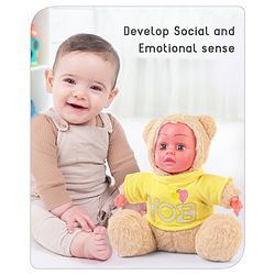 Babyhug Sitting Doll with T-Shirt Yellow - Height 22.5 cm