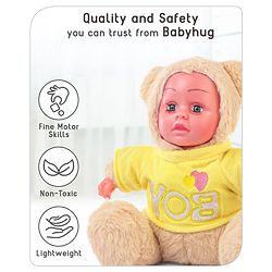 Babyhug Sitting Doll with T-Shirt Yellow - Height 22.5 cm