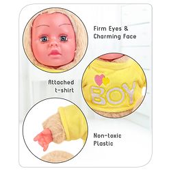 Babyhug Sitting Doll with T-Shirt Yellow - Height 22.5 cm