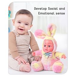 Babyhug Cute Kitten Ear Doll Pink & Yellow - Height 23.5 cm