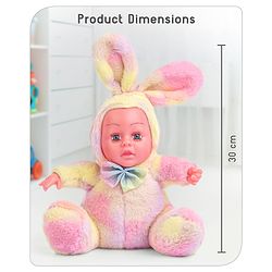 Babyhug Cute Kitten Ear Doll Pink & Yellow - Height 23.5 cm