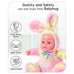 Babyhug Cute Kitten Ear Doll Pink & Yellow - Height 23.5 cm