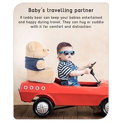 Babyhug Teddy Bear Soft Toy in Woollen T-Shirt Height 24 cm (Design May Vary)