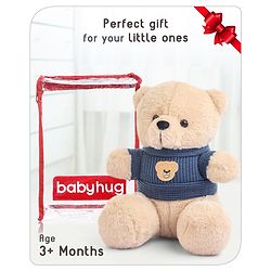 Babyhug Teddy Bear Soft Toy in Woollen T-Shirt Height 24 cm (Design May Vary)
