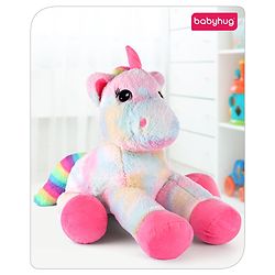 Babyhug Laying Unicorn Rainbow Pink - Height 33 cm