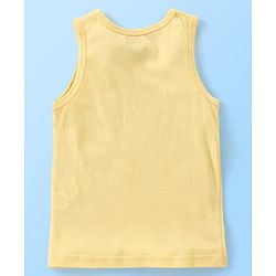 Babyhug 100% Cotton Sleeveless Sando Striped & Dino Print Pack of 3 - Yellow White & Green