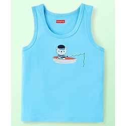 Babyhug 100% Cotton Knit Sleeveless Striped & Fish Printed Sando Pack of 3 - Multicolour