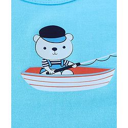 Babyhug 100% Cotton Knit Sleeveless Striped & Fish Printed Sando Pack of 3 - Multicolour
