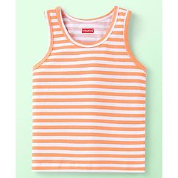 Babyhug 100% Cotton Knit Sleeveless Striped & Fish Printed Sando Pack of 3 - Multicolour
