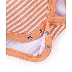 Babyhug 100% Cotton Knit Half Sleeves Onesies Pack of 3 Teddy Print - Orange Blue & Yellow